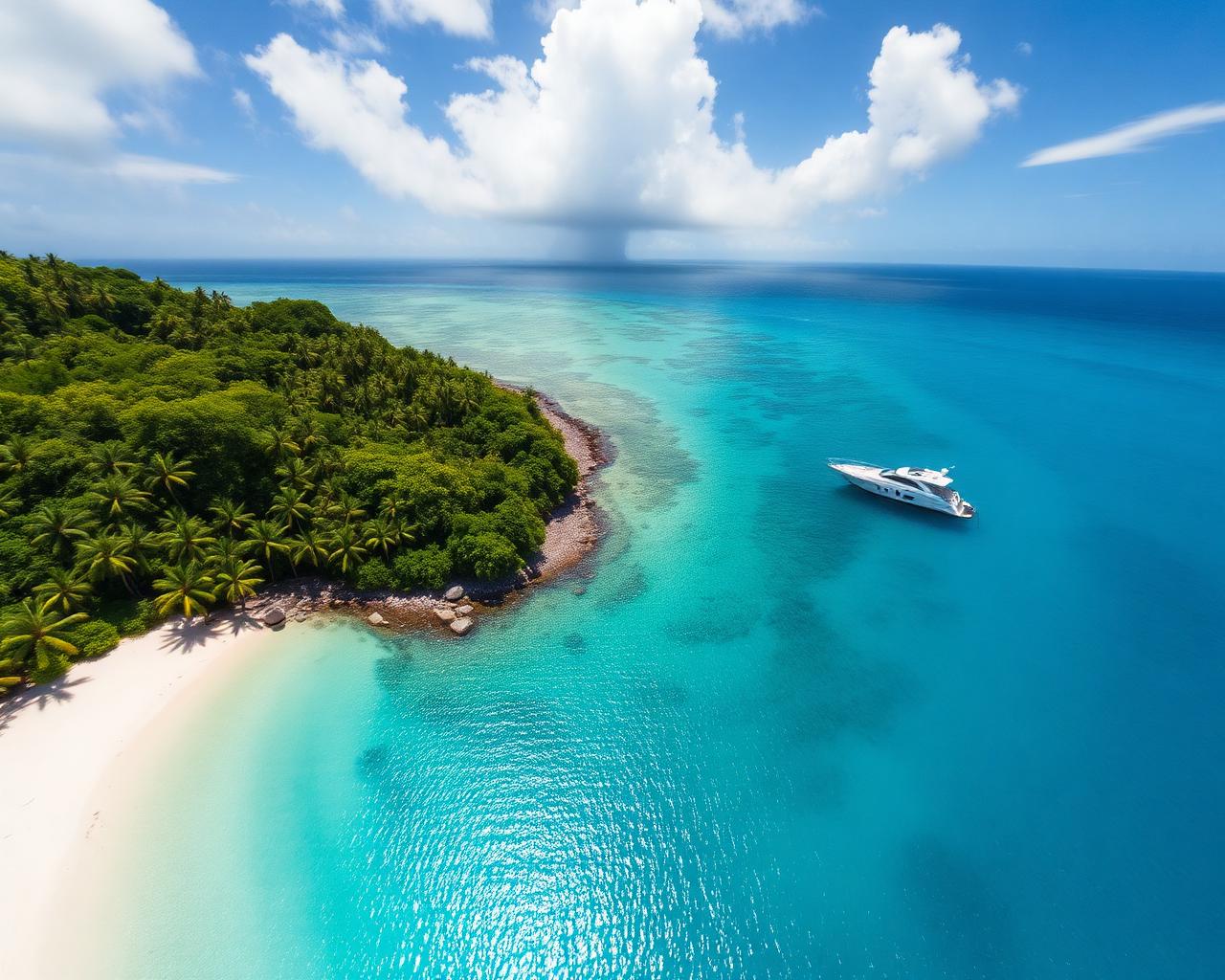 Aerial view of the Coconut Grove coastline